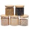 Glass Canisters with Airtight Bamboo Lids for Pantry Storage (4 x 4.13 In, 5 Pack)